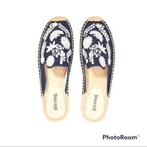 Soludos Mule Ibiza Navy Canvas - Midnight Blue Size 7